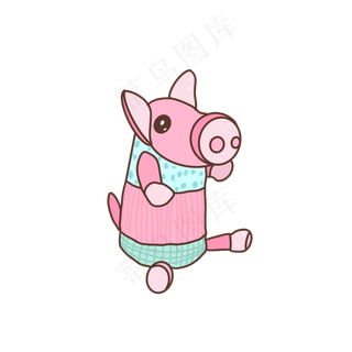 儿童玩具粉色猪猪素材