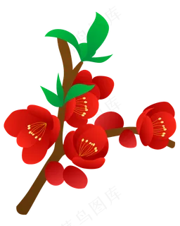 矢量免扣卡通海棠花