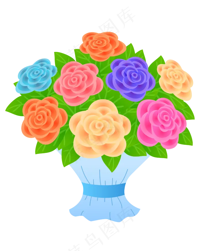 矢量手绘卡通花束(4167*5208px 300 dpi )ai矢量模版下载