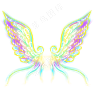 翅膀天使翅膀发光炫酷,免抠元素