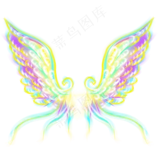 翅膀天使翅膀发光炫酷,免抠元素