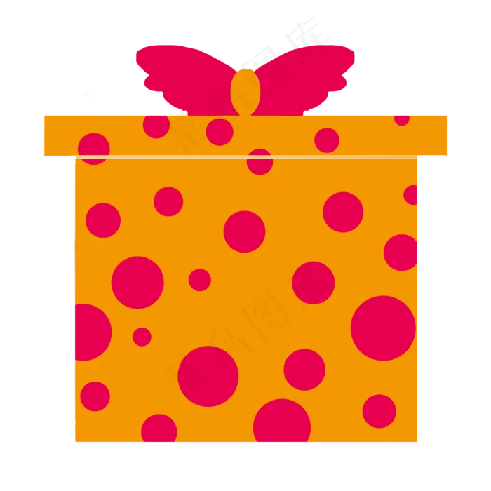活泼可爱配色桃色蝴蝶结装饰礼盒(3000X3000(DPI:300))psd模版下载