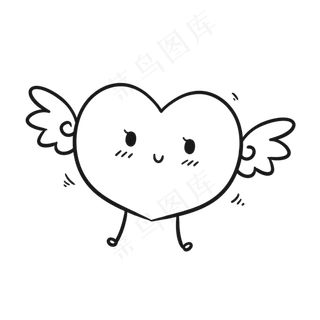 可爱治愈简笔六一儿童节爱心,免抠元素