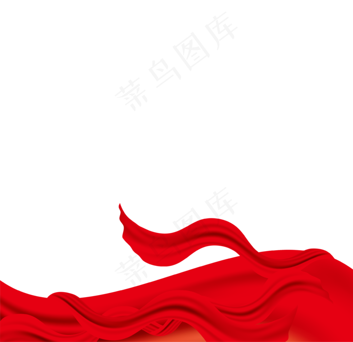 红绸带装饰,免抠元素