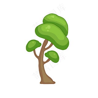 卡通大树矢量素材