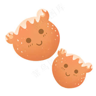 黄褐色可爱六一儿童节烤饼干