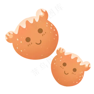 黄褐色可爱六一儿童节烤饼干