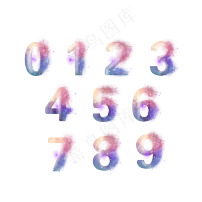 创意星空蓝色红色数字合集(5000X5000(DPI:300))psd模版下载