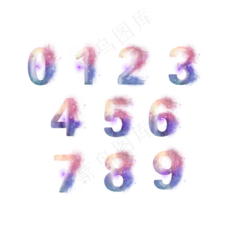 创意星空蓝色红色数字合集
