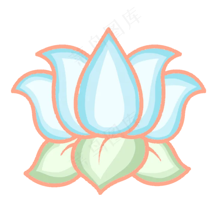 唯美蓝色荷花插图