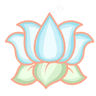 唯美蓝色荷花插图