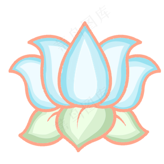 唯美蓝色荷花插图