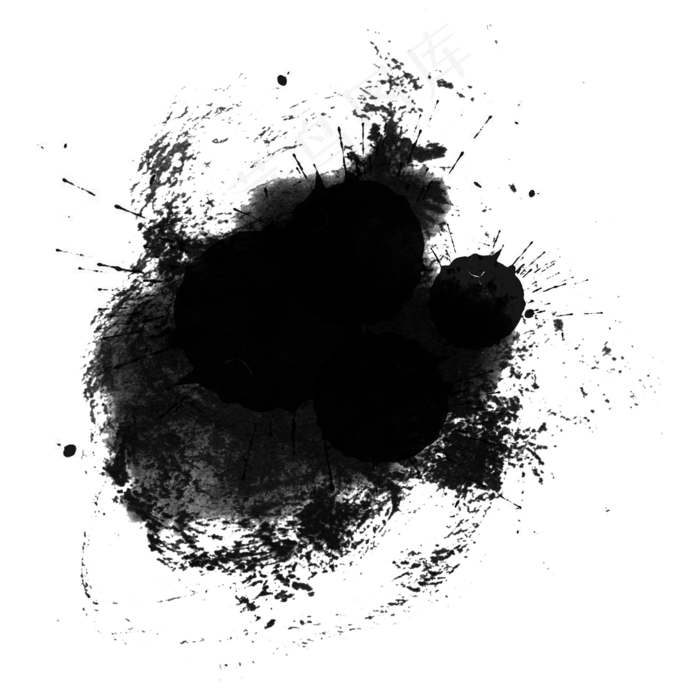 墨迹水墨笔刷古风笔墨效果(2000X2000(DPI:300))psd模版下载