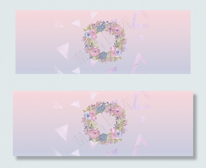 可爱风夏日花卉banner(1920*700px 	       )psd模版下载