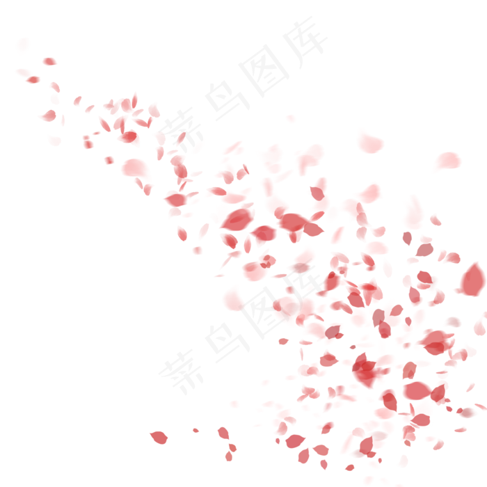 弧线杂乱玫瑰花瓣PNG