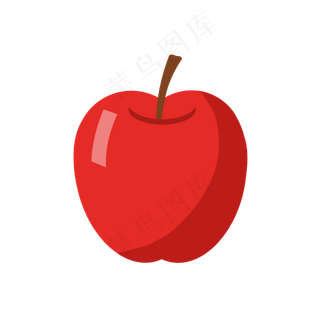 红色手绘卡通苹果装饰