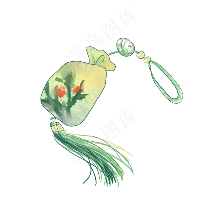 端午节香包水墨png图片素材(2000X2000(DPI:300))psd模版下载
