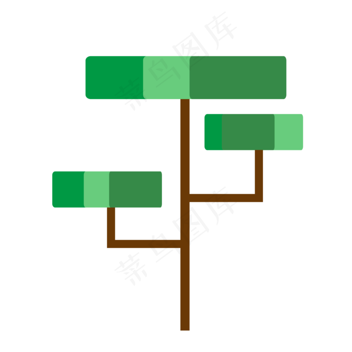 植树节森林树木卡通漫画手绘方形