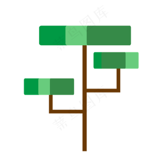 植树节森林树木卡通漫画手绘方形