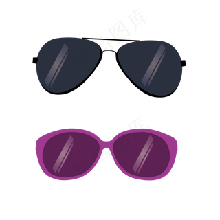 墨镜卡通手绘动漫