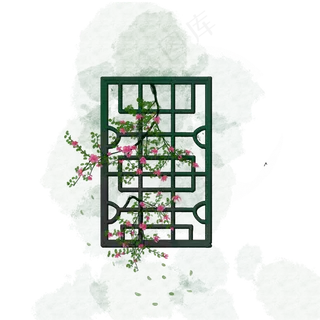 手绘古风园林花窗PSD分层,免抠元素 手绘古风园林花窗PSD分层,免抠元素