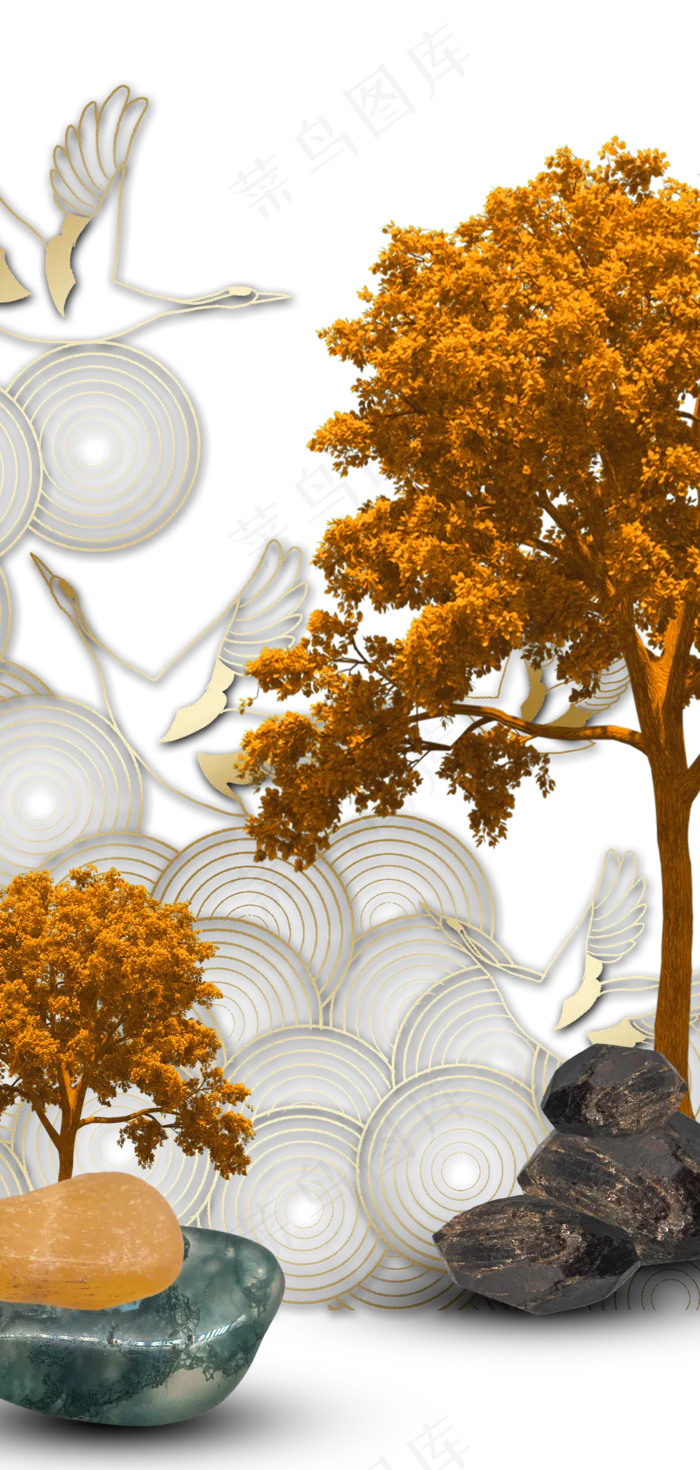 新中式大理石仿真灰色简约(2362X4961(DPI:300))psd模版下载