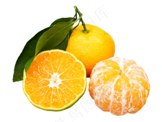 切开的黄色橘子