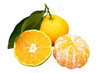 切开的黄色橘子