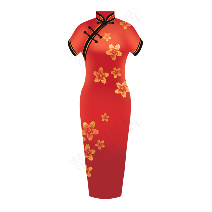 复古民国风红色旗袍服饰