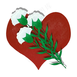 白色康乃馨花语尊敬纯情母亲节素,免抠元素