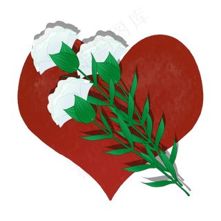 白色康乃馨花语尊敬纯情母亲节素,免抠元素