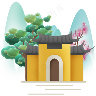 中国风风景寺庙