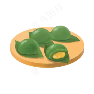 卡通清明青团免扣,免抠元素