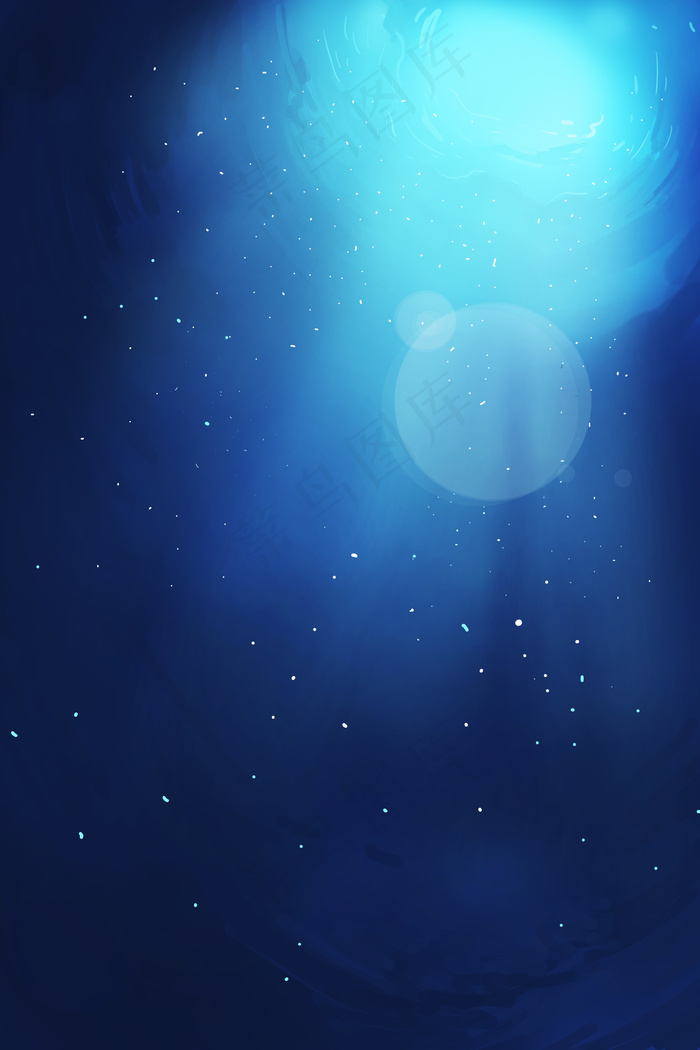 唯美梦幻蓝色海底海里大海清新炫酷背景图
