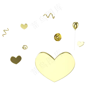 C4D金属爱心立体装饰