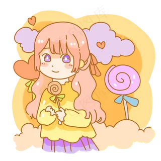 可爱棒棒糖少女