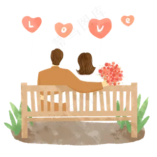 情人节坐在长椅的背影情侣 情人节坐在长椅的背影情侣