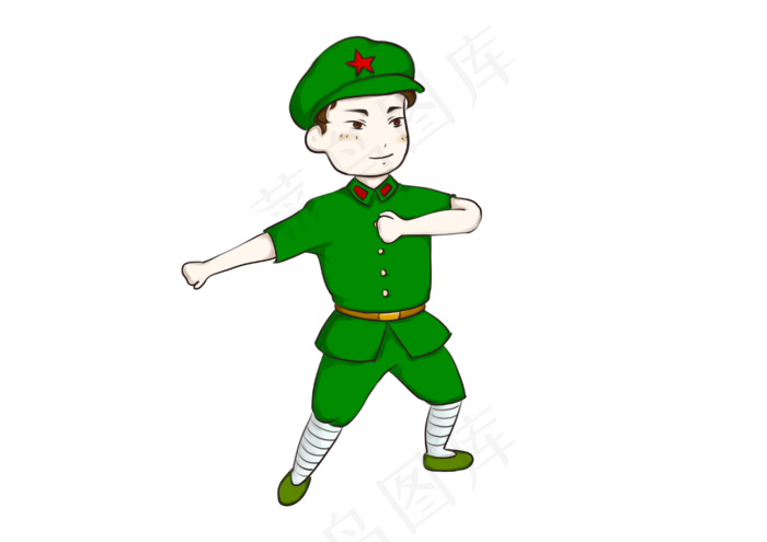 建军节红军卡通人物