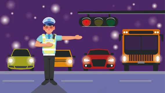 正在指挥交通的男警察