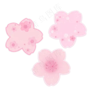 樱花春天樱花季花瓣创意,免抠元素