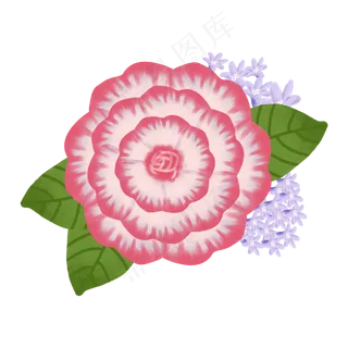卡通手绘温馨母爱花朵之一朵大粉,免抠元素