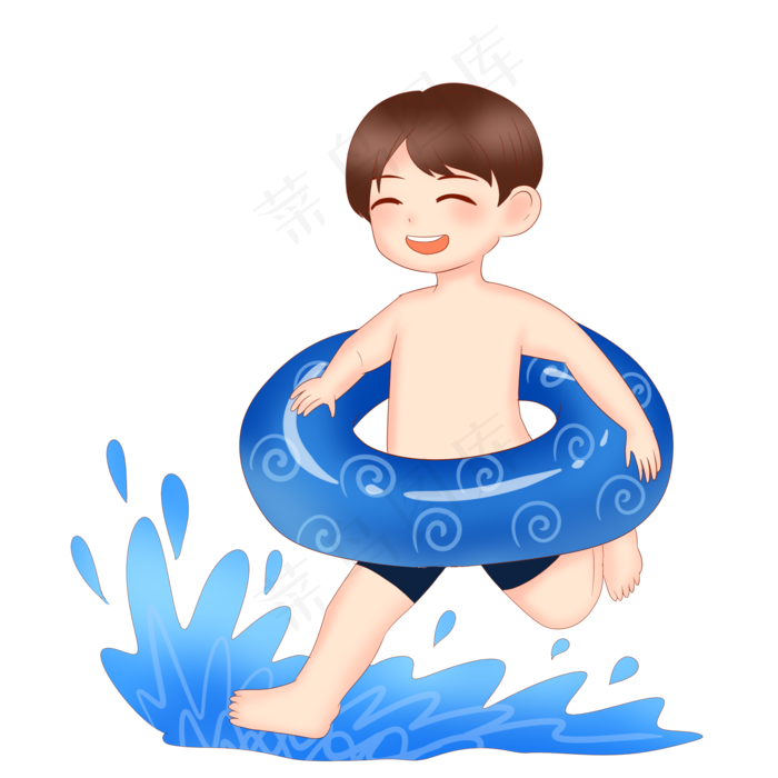 戏水男孩游泳(2000X2000(DPI:299))psd模版下载