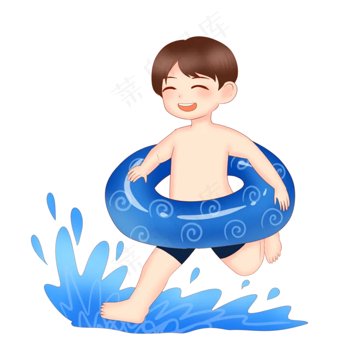 戏水男孩游泳(2000X2000(DPI:299))psd模版下载