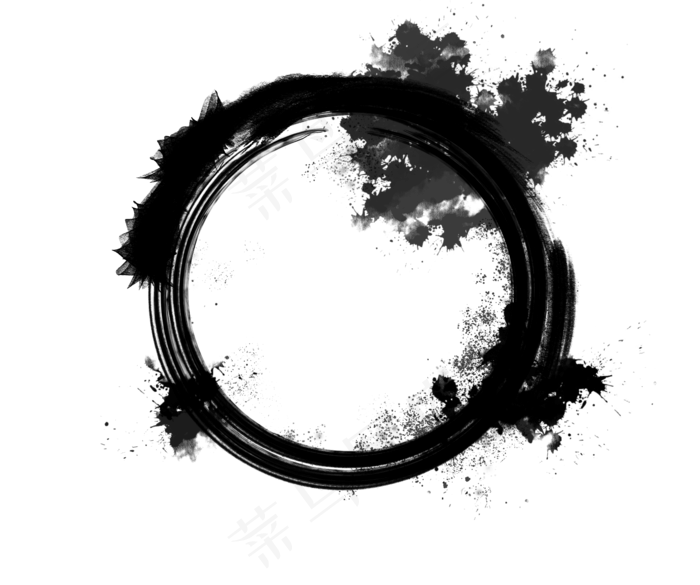墨迹黑色半圆中秋(5545X4634(DPI:300))psd模版下载