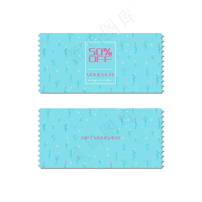 蓝色大海优惠券(2000*2000px 300 dpi )ai矢量模版下载
