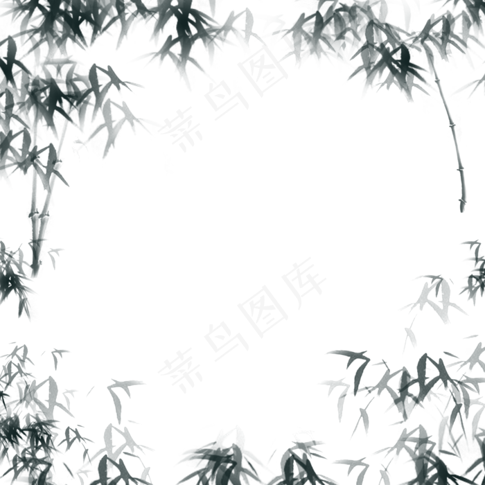 手绘水墨竹子下载(2000X2000(DPI:300))psd模版下载