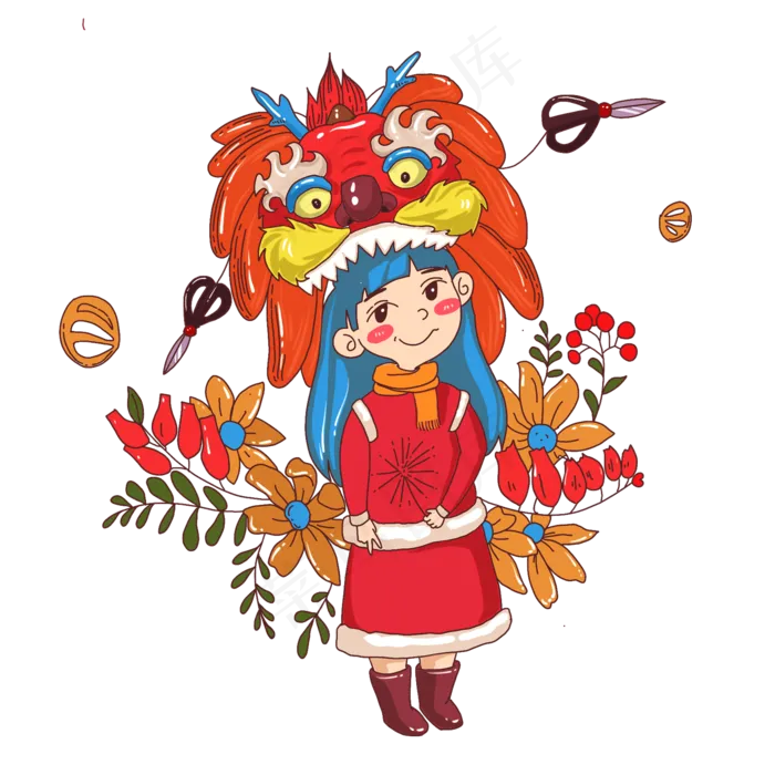 二月二龙抬头PNG免抠(2048X2048(DPI:300))psd模版下载
