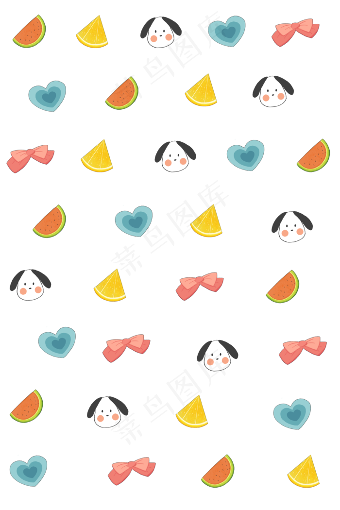 西瓜印花底纹装饰图,免抠元素