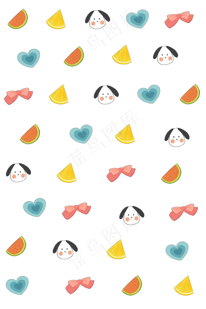 西瓜印花底纹装饰图,免抠元素(3543X5315(DPI:300))psd模版下载