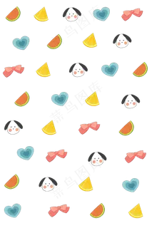 西瓜印花底纹装饰图,免抠元素 西瓜印花底纹装饰图,免抠元素